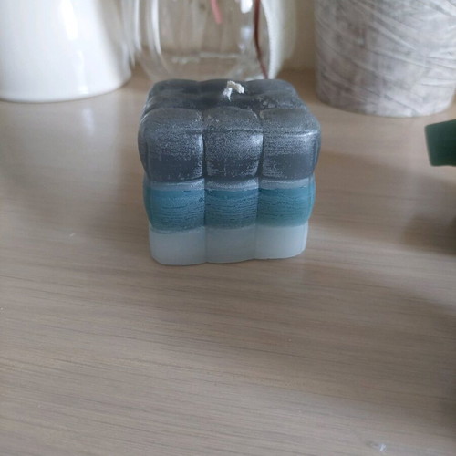 Handmade candles new, pack of 4 in petrol color