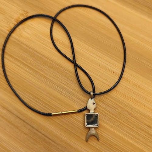 Fish pendant new, silver with mirror unisex design