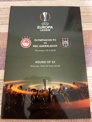 Olympiacos Anderlecht 2016 Program like new Europa League