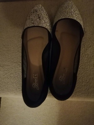 Μπαλαρίνες καλοκαιρινές καινούργιες με στρας, μέγεθος 38, μαύρες