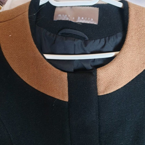 Mini & Berry coat used, black with beige details, size M