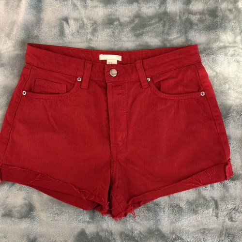H&M red denim shorts like new, size M 38 10
