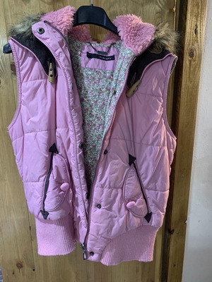 Vest warm with hood pink, size M