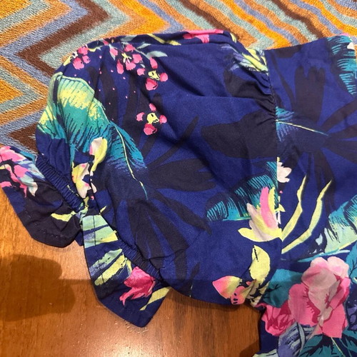Floral skirt and blouse set for girl 11-12 years like new, blue