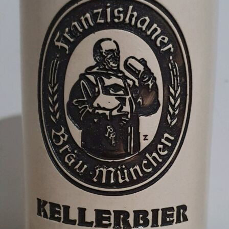 Franziskaner Kellerbier beer mug new, ceramic collectible