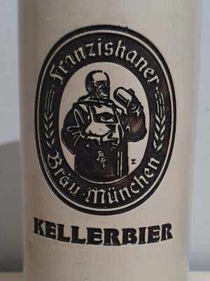 Κούπα μπύρας Franziskaner Kellerbier καινούργια, κεραμική συλλεκτική