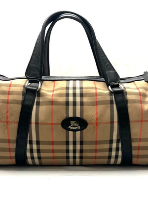 Burberry класическа чанта за боулинг използвана, черно и бежово