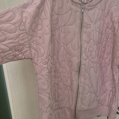 Bomber jacket Oasis ροζ σαν καινούργιο με κεντητά floral σχέδια, μέγεθος L