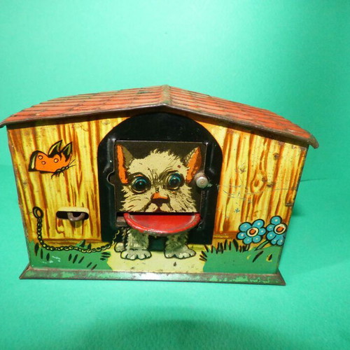 Fino tin money box used, missing bottom lid