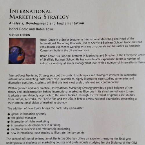 International Marketing Strategy Second Edition by Isobel Doole and Robin Lowe