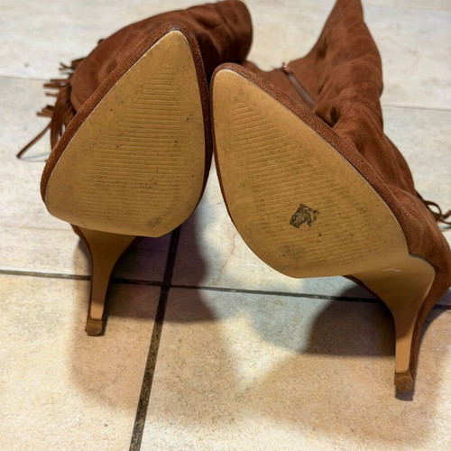 Migato boots with 10cm heel used, brown size 38 with fringes