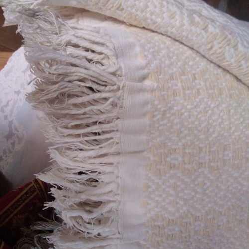 Vintage handwoven blanket or bedspread
