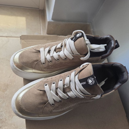 Janet & Janet brown double-layer leather sneakers size 38 like new