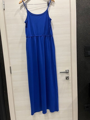 Women's summer long dress used, blue with side slit