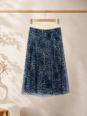 Animal Print Summer Skirt new, size S/M, blue