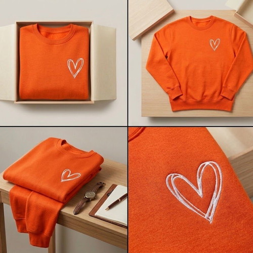 Women's sweatshirts with heart design, pack of 4, multicolor