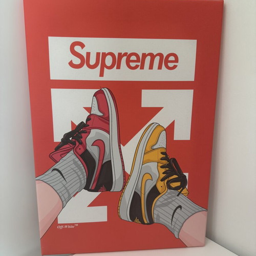 Supreme x Off-White Canvas wall art like new, sneaker design