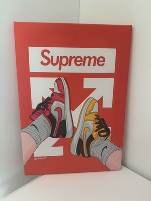 Supreme x Off-White Canvas wall art like new, sneaker design