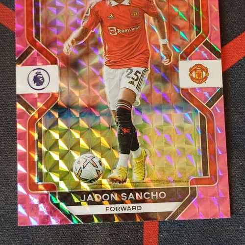 Panini Prizm Premier League 2022/23 Jadon Sancho Pink Mosaic Prizm #79 Manchester United