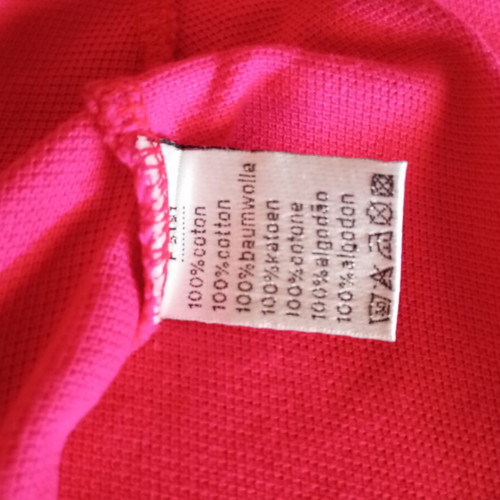 Lacoste sleeveless vintage shirt with collar and V-neck, red
