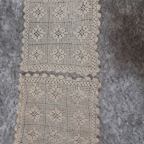 Set of 2 handmade placemats like new, ecru-beige