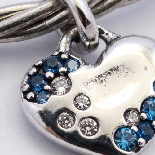 Pandora Blue Glitter Engravable Heart Charm new
