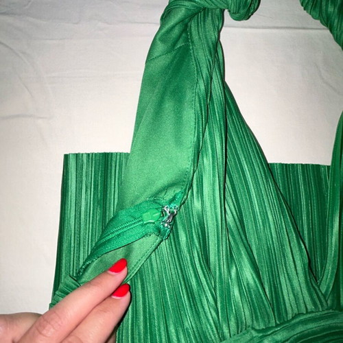 Asos maxi green dress new, pleated backless draped