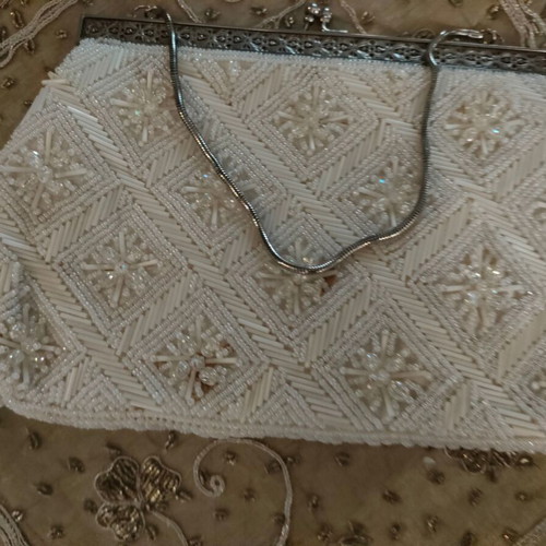 Ambiyie handmade bag used, white, handheld