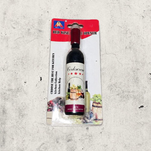 Corkscrew bottle-shaped wine opener, decorative