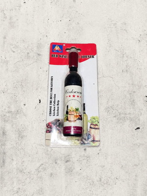 Corkscrew bottle-shaped wine opener, decorative