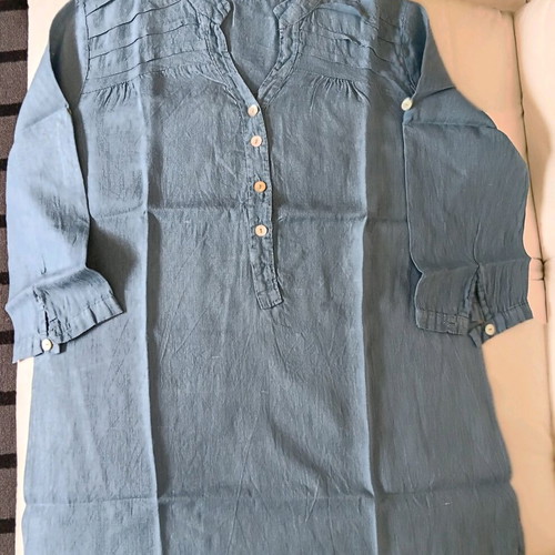 Caftan like new, cotton, one size, light blue