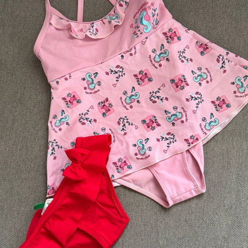 Swimsuit set of 3 pieces new, 12 months and one-piece 18 months