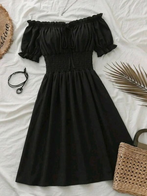 Φόρεμα με ακάλυπτους ώμους S EU36, μαύρο, vintage cottagecore gothic