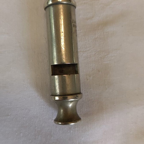 J. Hudson & Co. 1941 British Military Whistle, WWII Broad Arrow