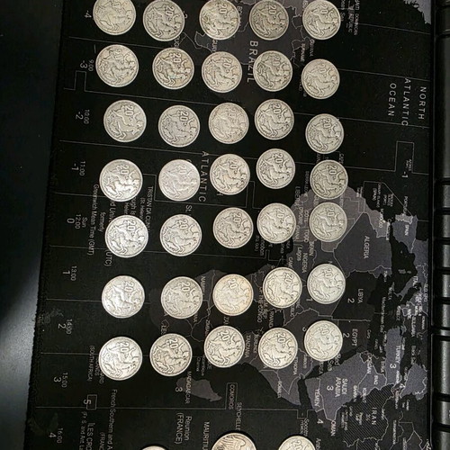Silver 20 Drachma coins of Pavlos and 30 Drachma wedding coin like new