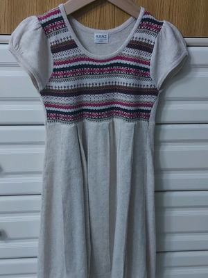 Kanz No6 knitted dress used, beige multicolor, size 6 years