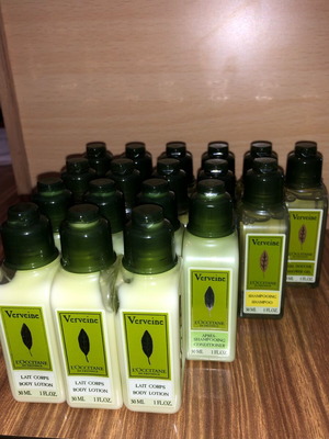 L'Occitane Verveine Bath Products Set new, 18 pieces travel size