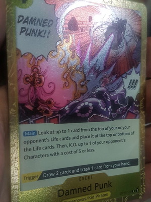 Damned Punk One Piece TCG OP10 Rare Foil card like new