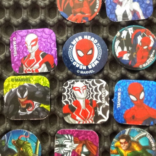 Marvel mini paper caps used, pack of 11, rare superheroes