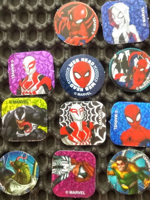 Σετ 11 παλιών μίνι χάρτινων τάπων Marvel σε καλή κατάσταση