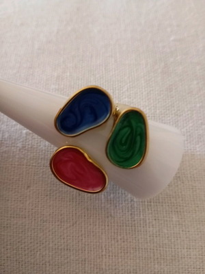 Steel opening ring tricolor new