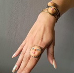 Barbie ring with face one size adjustable, new, multicolor