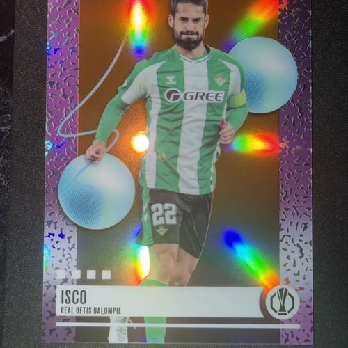 2025-26 Topps Finest UEFA Europa League Isco Purple Speckle Refractor #17/25 like new