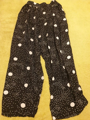 Women's wide pants XXS used, black and white
