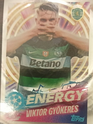 Topps Champions League 24-25 Energy sticker Viktor Gyokeres No 528 καινούργιο