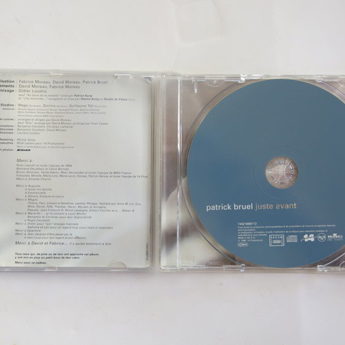 Patrick Bruel Juste Avant CD used, French pop songs 1999