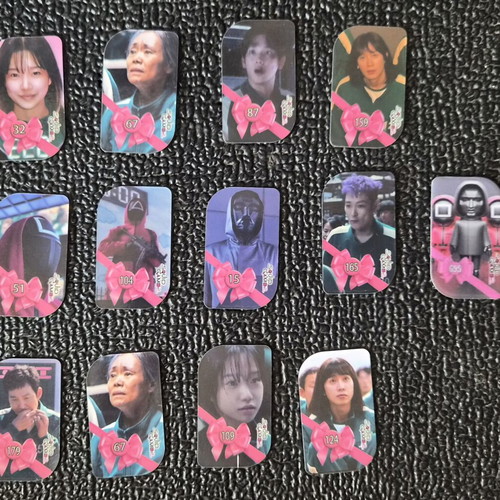 Squid Game tags used, set of 13