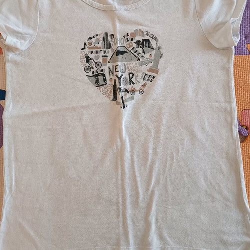 Old Navy New York no 14 used white girls' t-shirt size 146 cm for ages 10-11