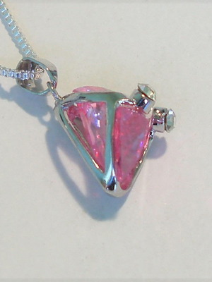 Silver 925 pendant with pink stones new