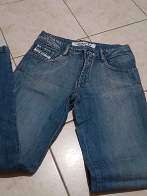 Women's blue denim jeans used, sizes S and M